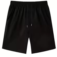 Men's Black Drawstring Shorts – Relaxed Fit Everyday Casual Short