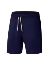 Men's Navy Blue Drawstring Shorts – Lightweight Casual Athletic Short