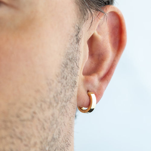 Men's Chunky Gold Hoop Earring
