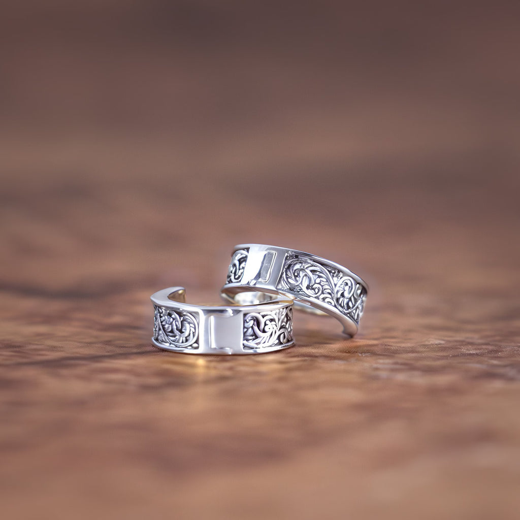 Engraved Huggie Hoop Earring – Gold Tone