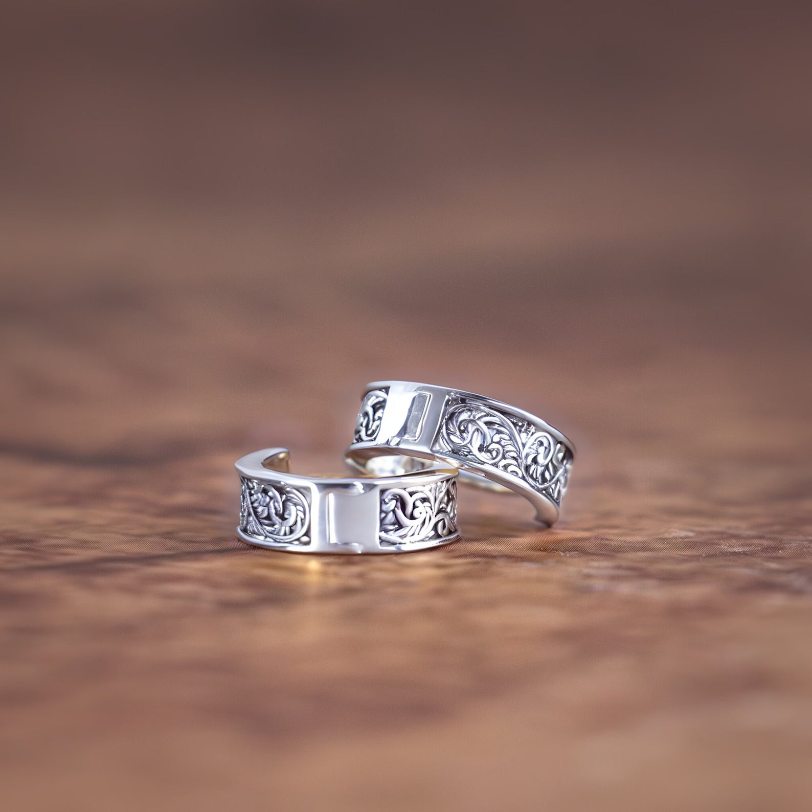 Engraved Huggie Hoop Earring – Gold Tone